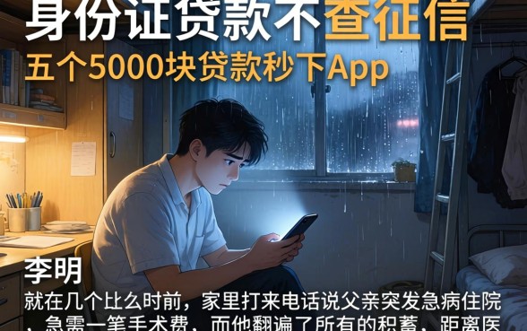 身份证贷款不查征信，概括五个5000块贷款秒下app