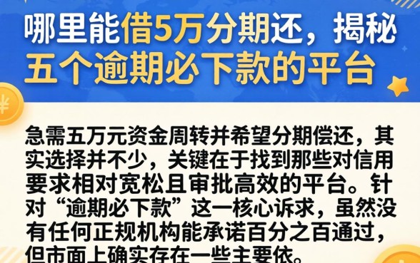 哪里能借5万分期还，揭秘五个逾期必下款的平台