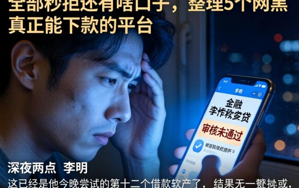 全部秒拒还有啥口子，整理5个网黑真正能下款的平台