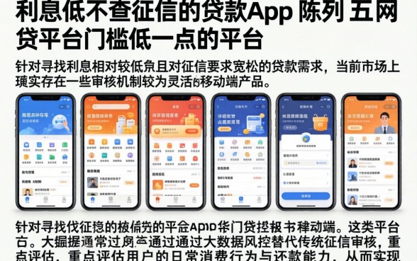 利息低不查征信的贷款app，陈列五个网贷平台门槛低一点的平台
