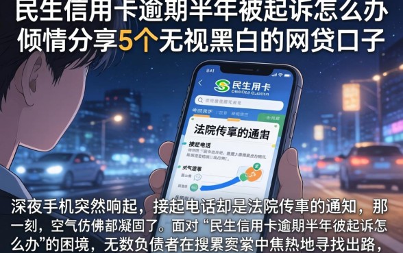 民生信用卡逾期半年被起诉怎么办，倾情分享5个无视黑白的网贷口子
