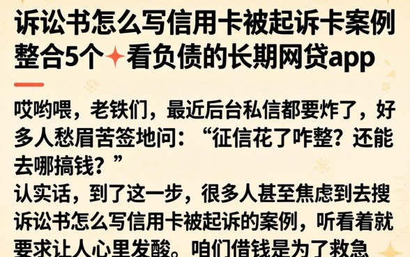 诉讼书怎么写信用卡被起诉的案例，整合5个不看负债的长期网贷app