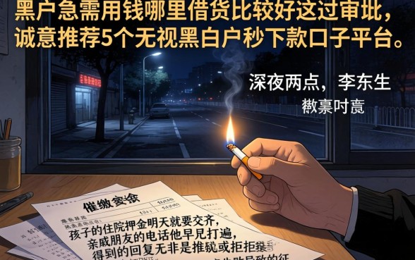 黑户急需用钱哪里借钱比较好通过审批，诚意推荐5个无视黑白户秒下款口子平台
