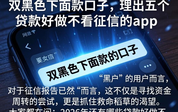 双黑色下面款的口子，理出五个贷款好做不看征信的app