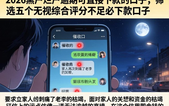 2026黑户烂户逾期可直接下款的口子，筛选五个无视综合评分不足必下款口子