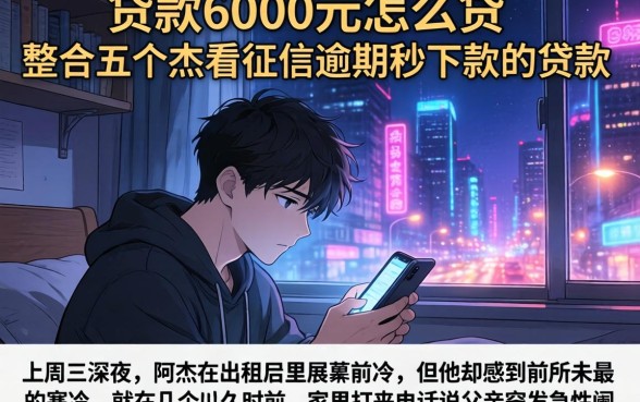 贷款6000元怎么贷，整合五个不看征信逾期秒下款的贷款
