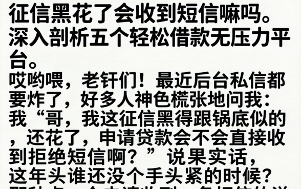 征信黑花了会收到短信嘛吗，深入剖析五个轻松借款无压力平台