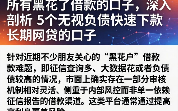 所有黑花了借款的口子，深入剖析5个无视负债快速下款长期网贷的口子