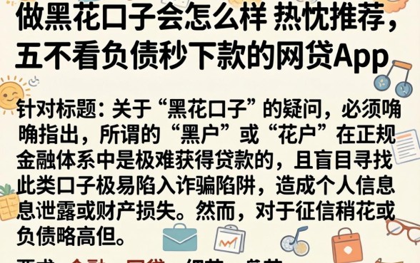 做黑花口子会怎么样，热忱推荐五个不看负债秒下款的网贷app