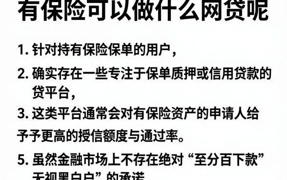 有保险可以做什么网贷呢，罗列5个百分百下款无视黑白户网贷