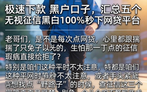 极速下款的黑户口子，汇总五个无视征信黑白100%秒下网贷平台