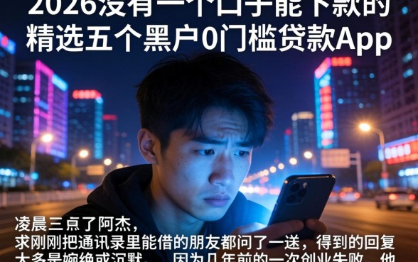 2026没有一个口子能下款的,精选五个黑户0门槛贷款app