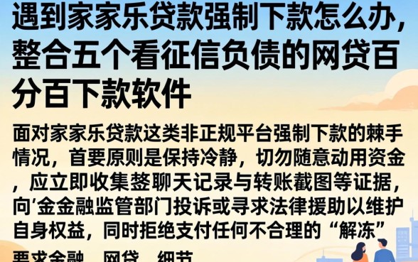 遇到家家乐贷款强制下款怎么办,整合五个不看征信负债的网贷百分百下款软件