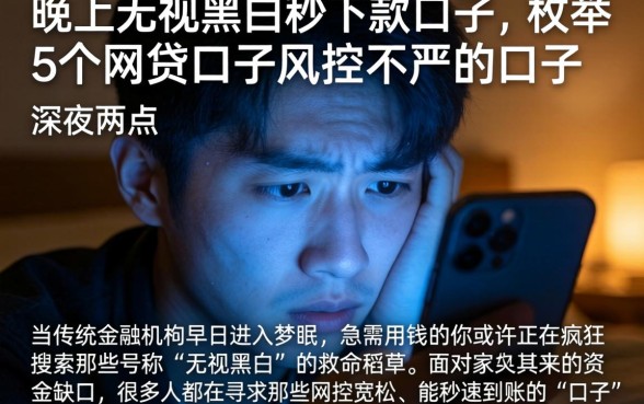 晚上无视黑白秒下款的口子，枚举5个网贷口子风控不严的口子