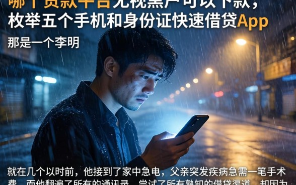 哪个贷款平台无视黑户可以下款，枚举五个手机和身份证快速借钱app