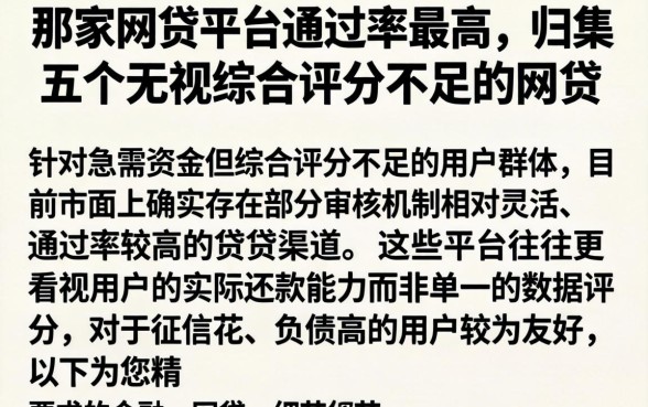 那家网贷平台通过率最高,归集五个无视综合评分不足的网贷