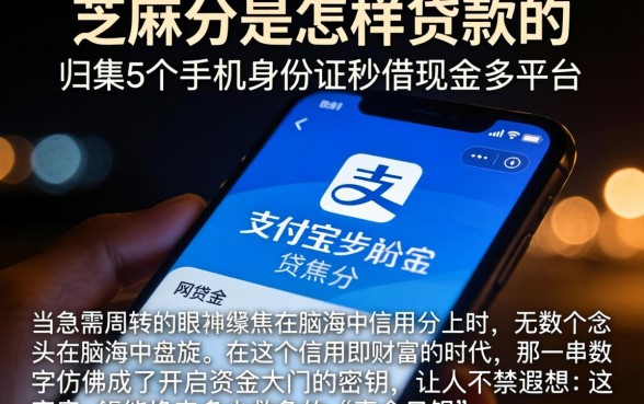 芝麻分是怎样贷款的，归集5个手机身份证秒借现金的平台