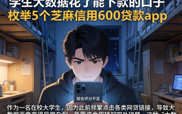 学生大数据花了能下款的口子,枚举5个芝麻信用600贷款app