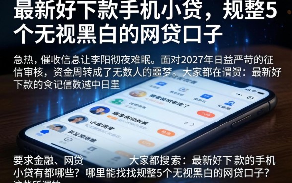 最新好下款的手机小贷，规整5个无视黑白的网贷口子