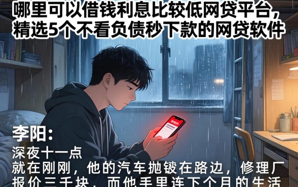 哪里可以借钱利息比较低的网贷平台，精选5个不看负债秒下款的网贷软件