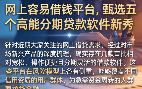 网上容易借钱的平台，甄选五个高能分期贷款软件新秀