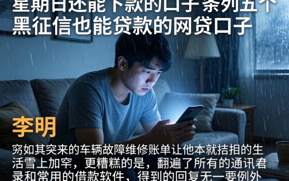 星期日还能下款的口子,条列五个黑征信也能贷款的网贷口子