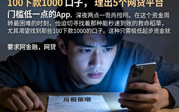 100下款1000的口子，理出5个网贷平台门槛低一点的app
