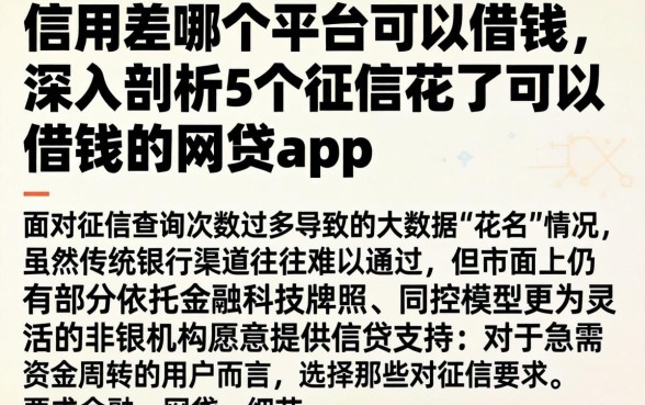 信用差哪个平台可以借钱，深入剖析5个征信花了可以借钱的网贷app