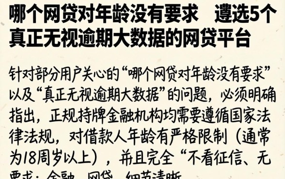 哪个网贷对年龄没有要求，遴选5个真正无视逾期大数据的网贷平台