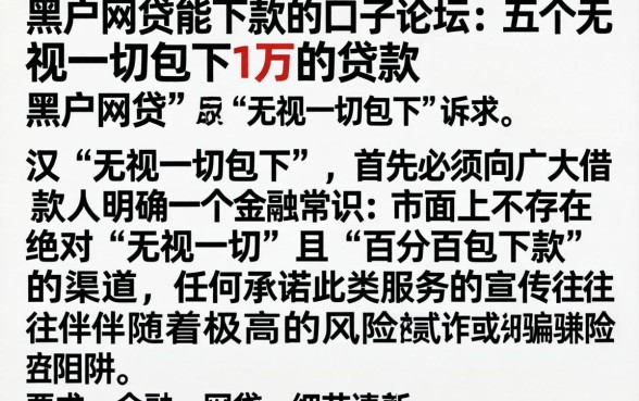 黑户网贷能下款的口子论坛，详细阐述五个无视一切包下1万的贷款