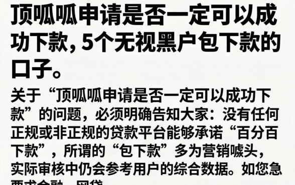 顶呱呱申请是否一定可以成功下款，详尽说明5个无视黑户包下款的口子