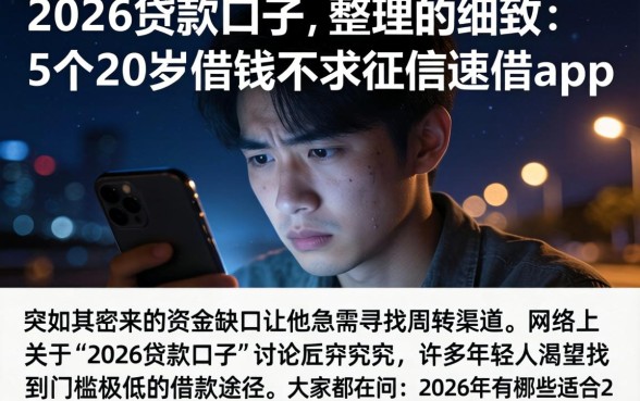 2026贷款口子 整理,细致阐述5个20岁借钱不求征信速借app