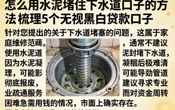 怎么用水泥堵住下水道口子的方法，梳理5个无视黑白贷款口子