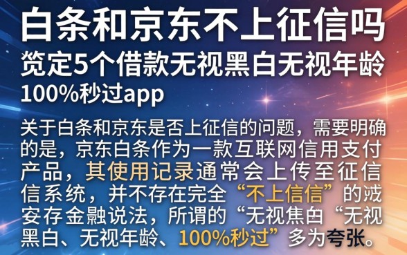 白条和京东不上征信吗,规整5个借款无视黑白无视年龄100%秒过app
