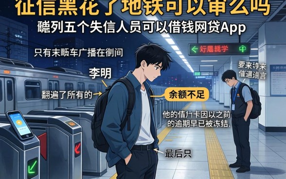 征信黑花了地铁可以审么吗，胪列五个失信人员可以借钱的网贷app
