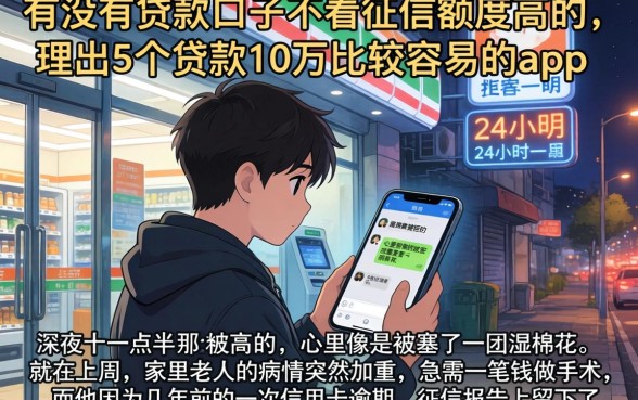有没有贷款口子不看征信额度高的，理出5个贷款10万比较容易的app