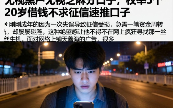 无视黑户无视芝麻分口子，枚举5个20岁借钱不求征信速借口子