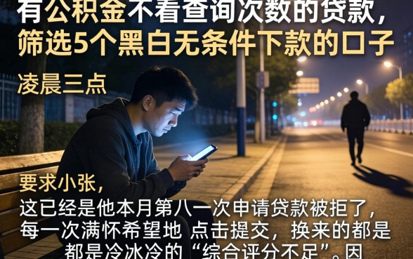 有公积金不看查询次数的贷款，筛选5个黑户无条件下款的口子