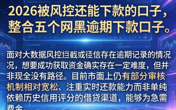 2026被风控还能下款的口子，整合五个网黑逾期下款口子
