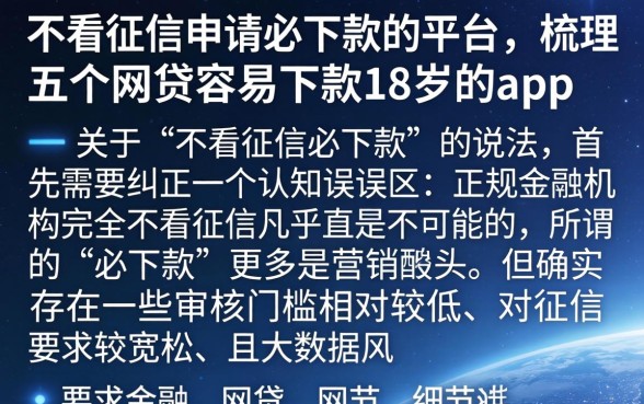 不看征信申请必下款的平台,梳理五个网贷容易下款18岁的app