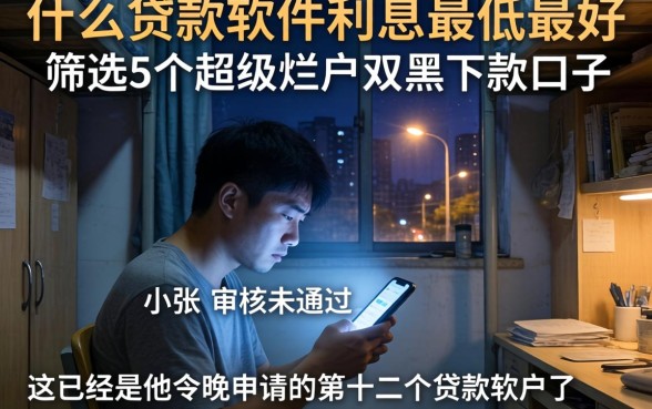 什么贷款软件利息最低最好，筛选5个超级烂户双黑下款口子