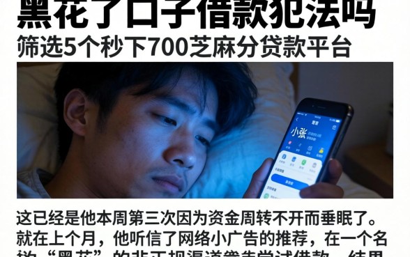 黑花了口子借款犯法吗，筛选5个秒下700芝麻分贷款平台