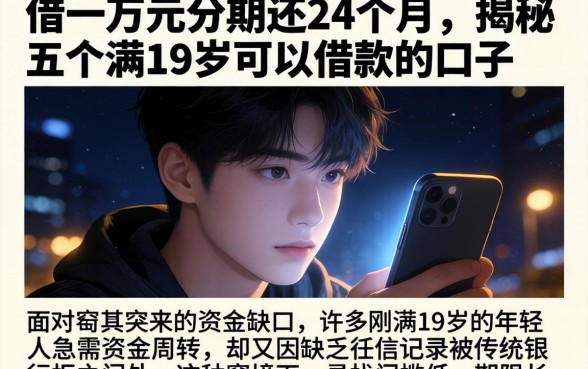 借一万元分期还24个月，揭秘五个满19岁可以借款的口子