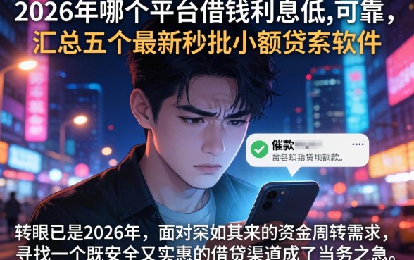 2026年哪个平台借钱利息低,可靠，汇总五个最新秒批小额贷款软件