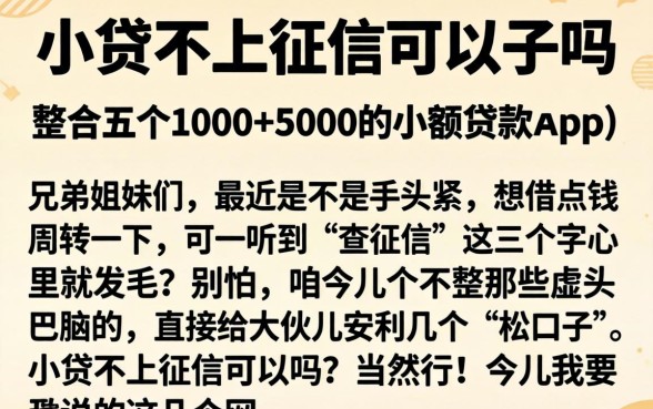 小贷不上征信可以吗,整合五个1000至5000的小额贷款app