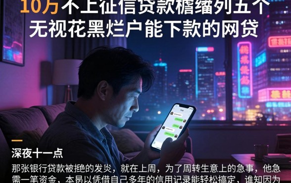 10万不上征信贷款，胪列五个无视花黑烂户能下款的网贷