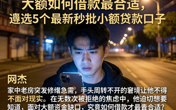 大额如何借款最合适，遴选5个最新秒批小额贷款口子
