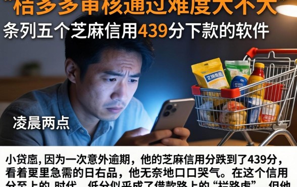 桔多多审核通过难度大不大，条列五个芝麻信用439分下款的软件