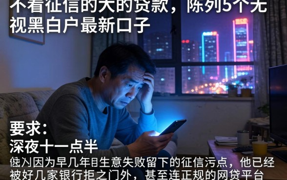 不看征信的大的贷款，陈列5个无视黑白户最新口子