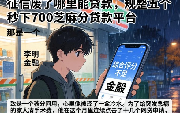 征信废了哪里能贷款,规整五个秒下700芝麻分贷款平台